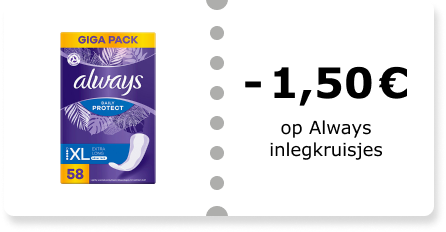 -€1,50 op Always inlegkruisjes