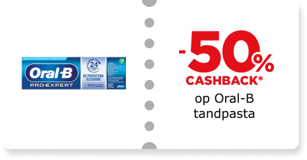 -50% cashback op Oral-B tandpasta