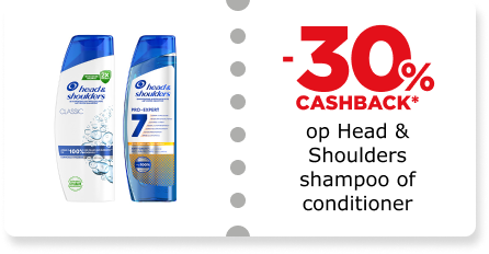 -30% cashback op Head & Shoulders shampoo of conditioner