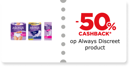 -50% cashback op Always Discreet product