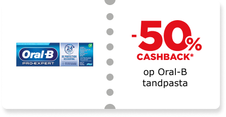 -50% cashback op Oral-B tandpasta