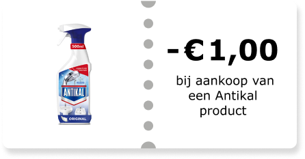 -€1,00 bij aankoop van een Antikal product