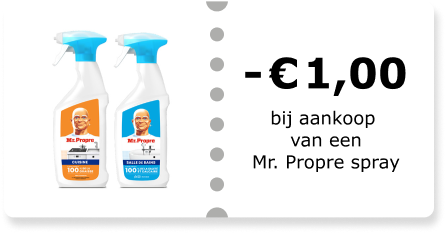 -€1,00 bij aankoop van een Mr. Propre spray