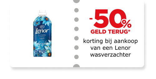 50% korting bij aankoop van een Lenor-wasverzachter