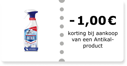 €1,00 korting bij aankoop van een Antikal-product