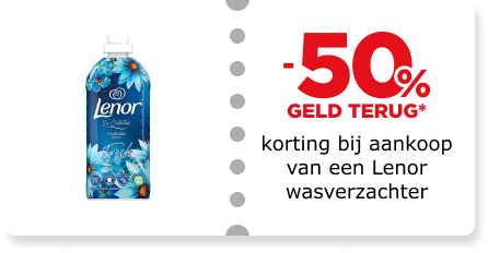 50% korting bij aankoop van een Lenor-wasverzachter