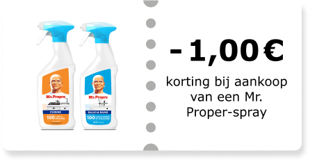 €1,00 korting bij aankoop van een Mr. Proper-spray