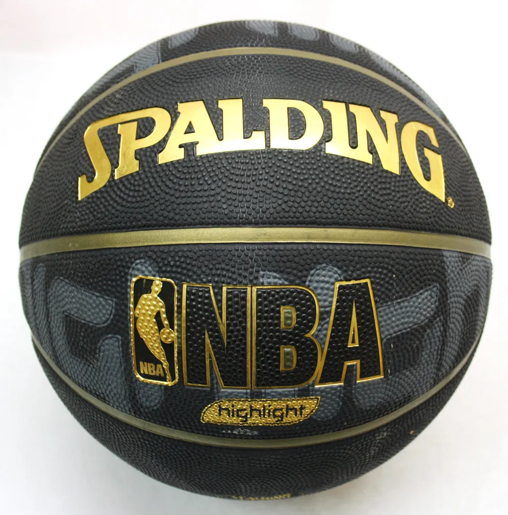 RARE SPALDING GOLD HIGHLIGHT NBA OUTDOOR BASKETBALL BALL SIZE 7 INFLATED NEW !