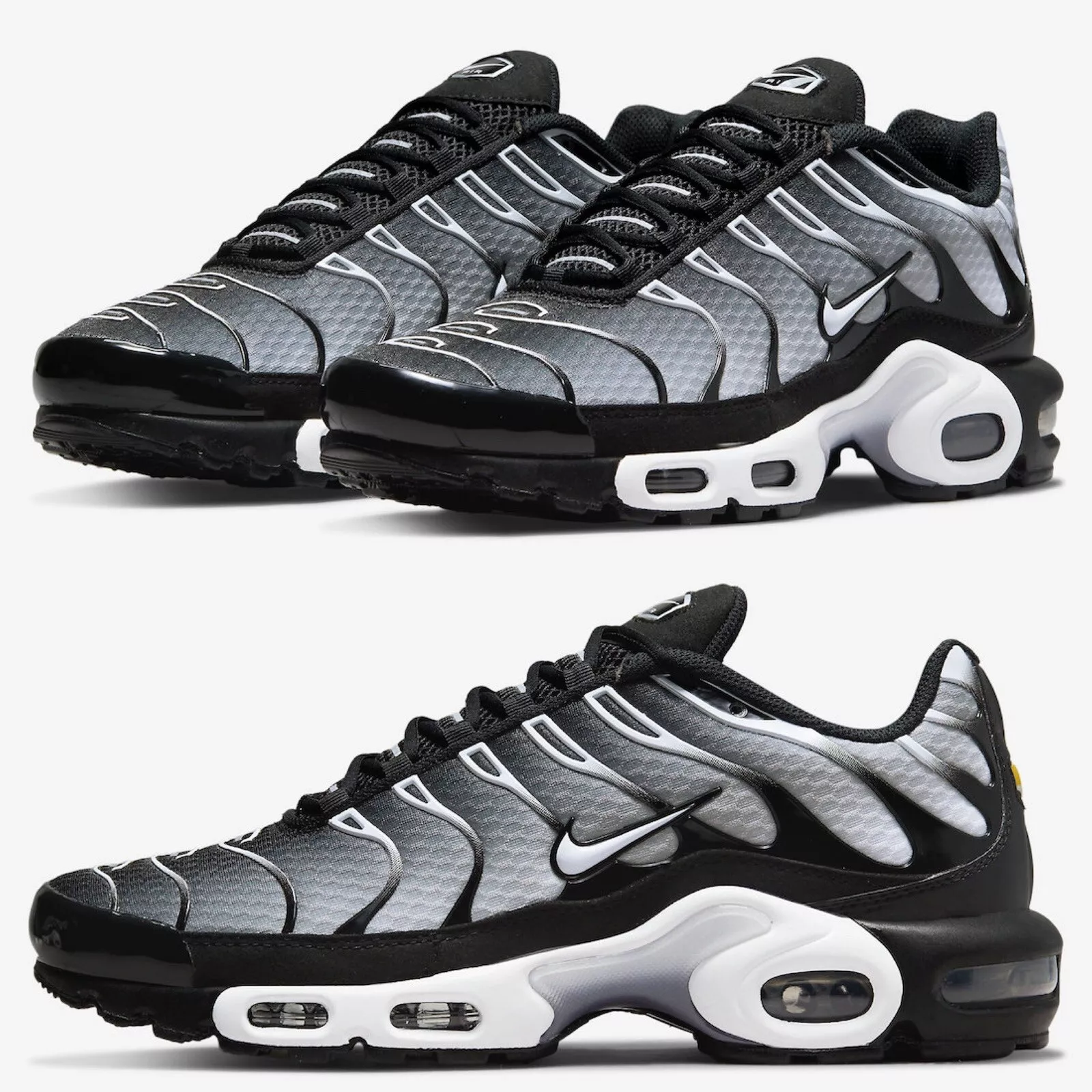 NIKE AIR MAX PLUS TN SMOKES BLACK WHITE DM0032-003 MENS TRAINERS VARIOUS SIZES