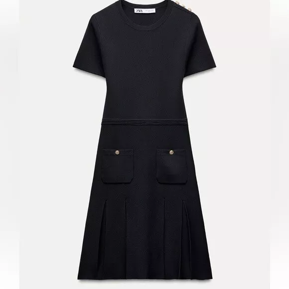 ZARA BOX PLEAT MINI DRESS