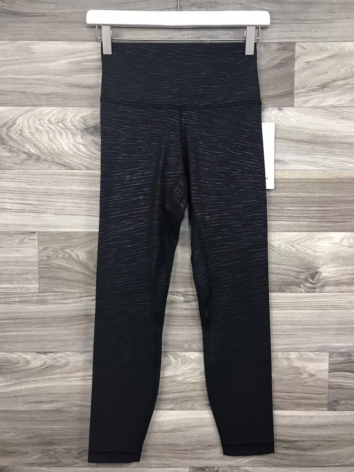 Lululemon Align Pant II 25" Size 6 Stride Emboss Black SREM 01591