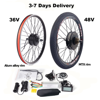20-29'' 700C Ebike 36/48V 250-1500W Hub Motor Engine Front Rear Cassette Wheel MTX Rim Electric Conversion Bicycle Kit 48V 1000W