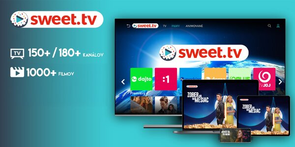 3 alebo 12-mesačné predplatné internetovej televízie Sweet.tv