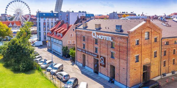 Centrum Gdanska: moderný hotel s bohatými raňajkami a saunou neobmedzene