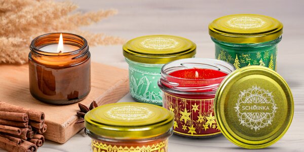 Sójové sviečky s esenciálnymi olejmi, 3 veľkosti