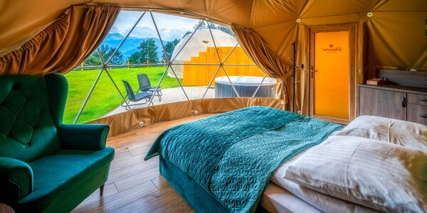 Jedinečné chvíle v luxusnej kupole s vlastnou vonkajšou vírivkou + špeciálny variant k výročiu