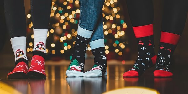 Veselé vianočné ponožky z ekologického vlákna