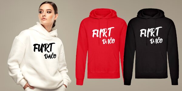 „Furt dačo“ dámska mikina s kapucňou a nápisom