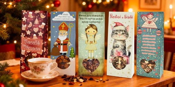 Vianočné balíčky: sypaný čaj, mletá káva aj oriešky