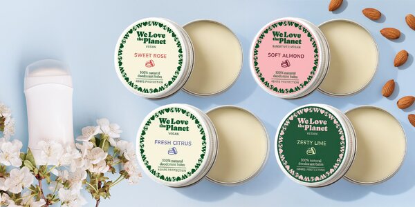 Prírodné krémové dezodoranty v ekologickom balení