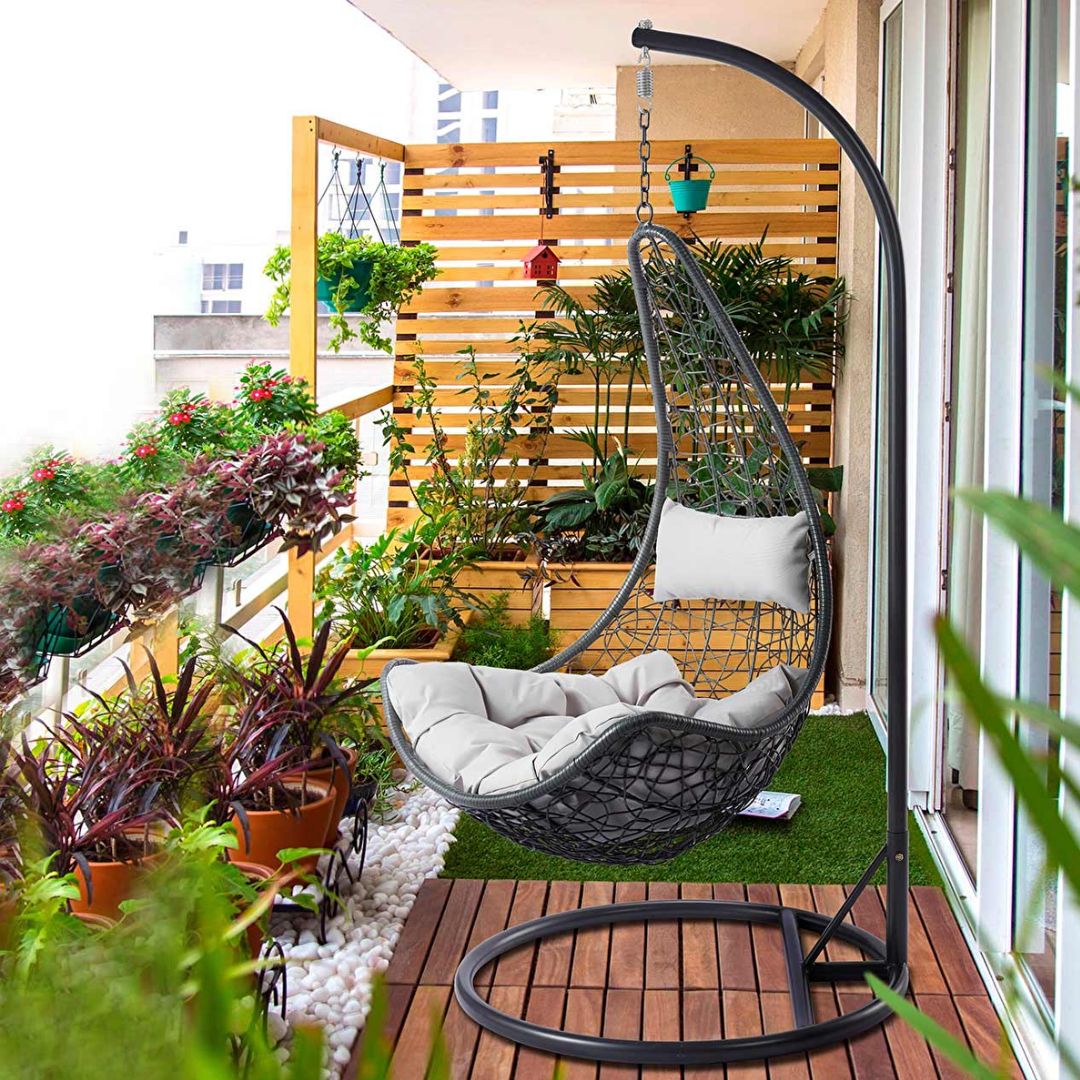 Viseća fotelja Roda (tamnosiva + siva)