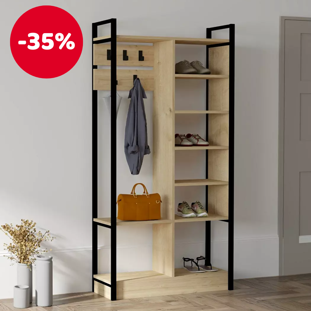 Predsoblje Kapula (hrast safir + crna)