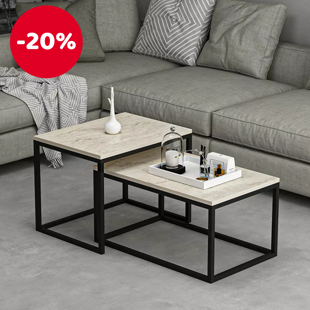 Set stolića za kavu (2 kom.) Lajka (travertin)