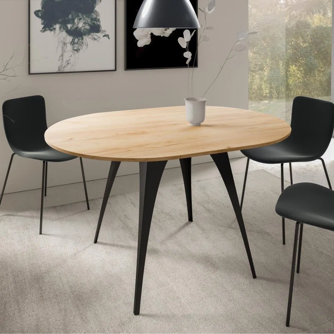 Blagovaonski stol Izzy 100 (crna + hrast craft zlatni)