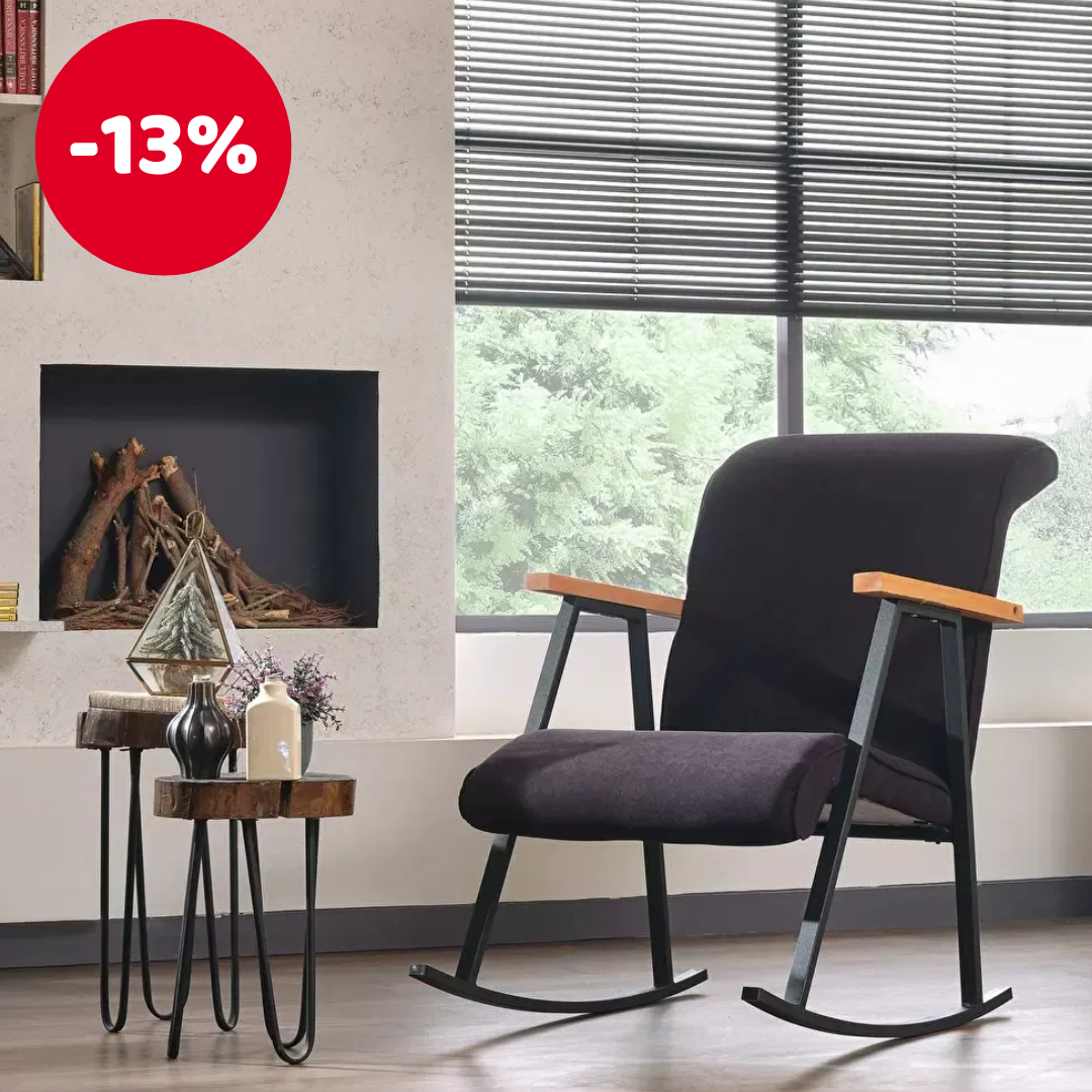 Fotelja za ljuljanje Yoko (crna)