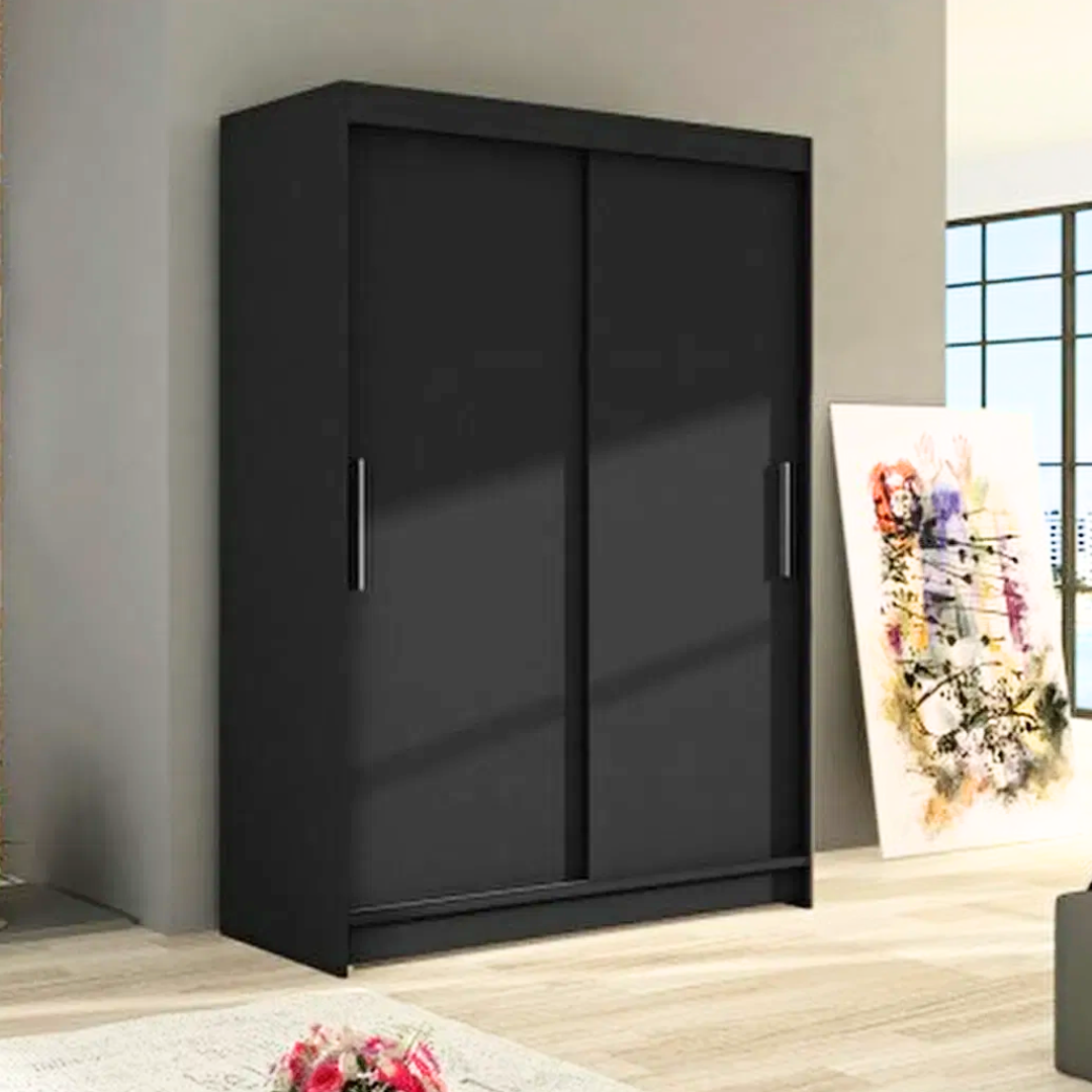 Ruhásszekrény Avela I (fekete) (világítás nélkül)