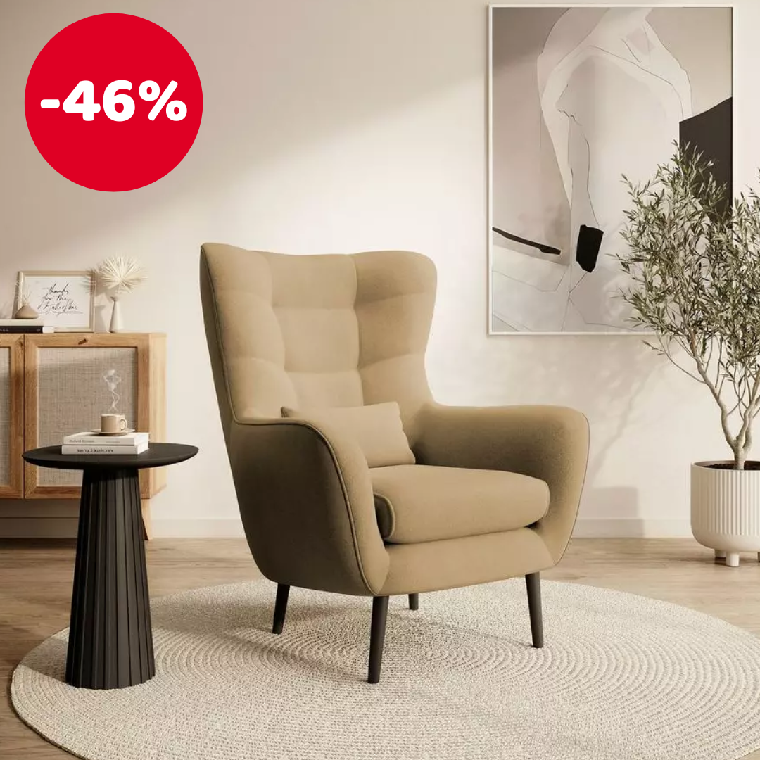 Fotel Veneza 1 (világosbarna + fekete)