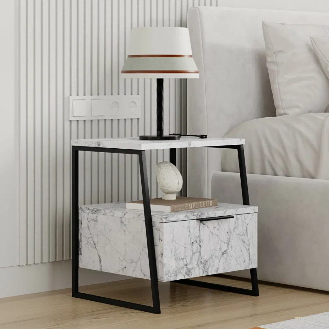 Éjjeliszekrény Pali (fehér márvány)