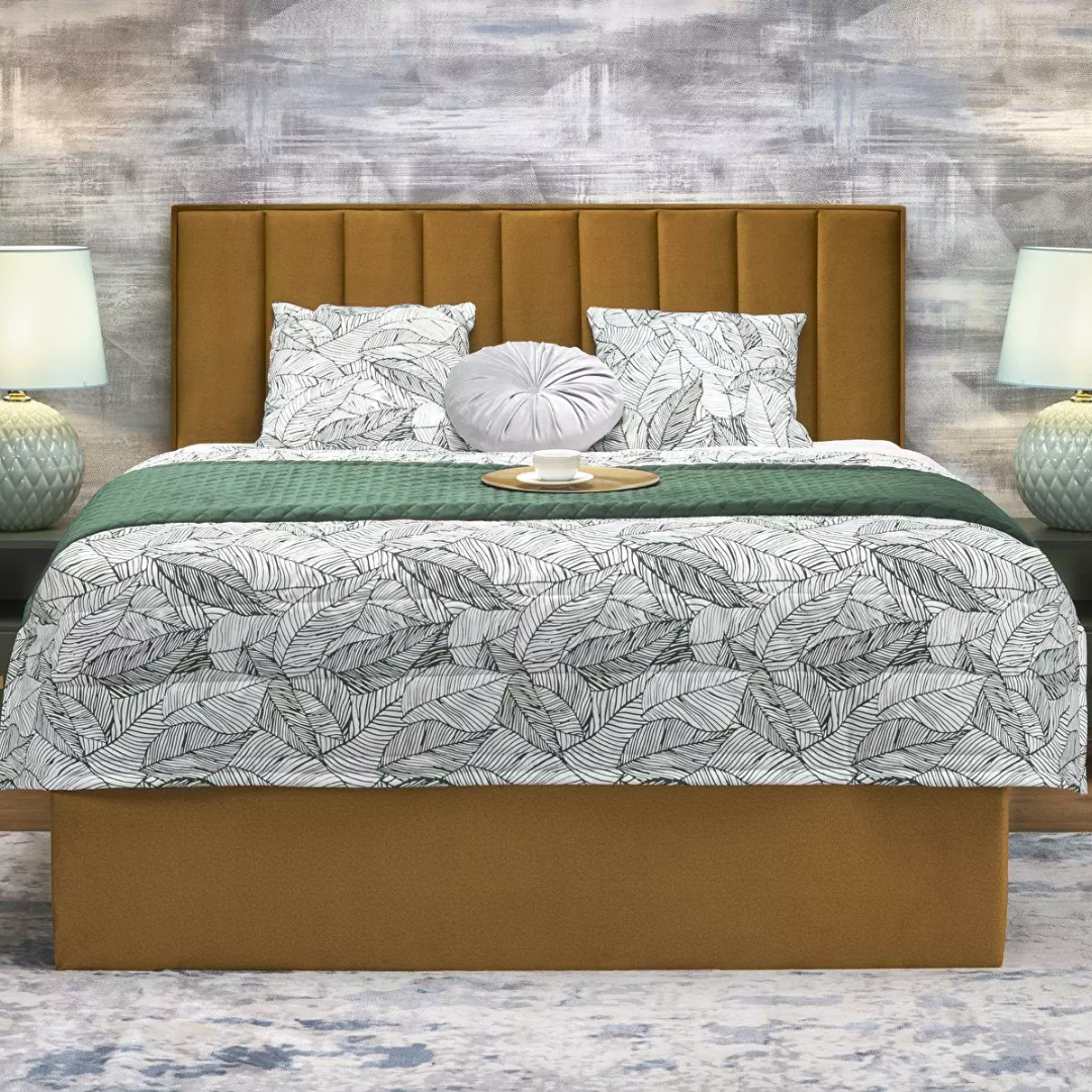 Franciaágy Boxspring 160 cm Asencion (mustár)