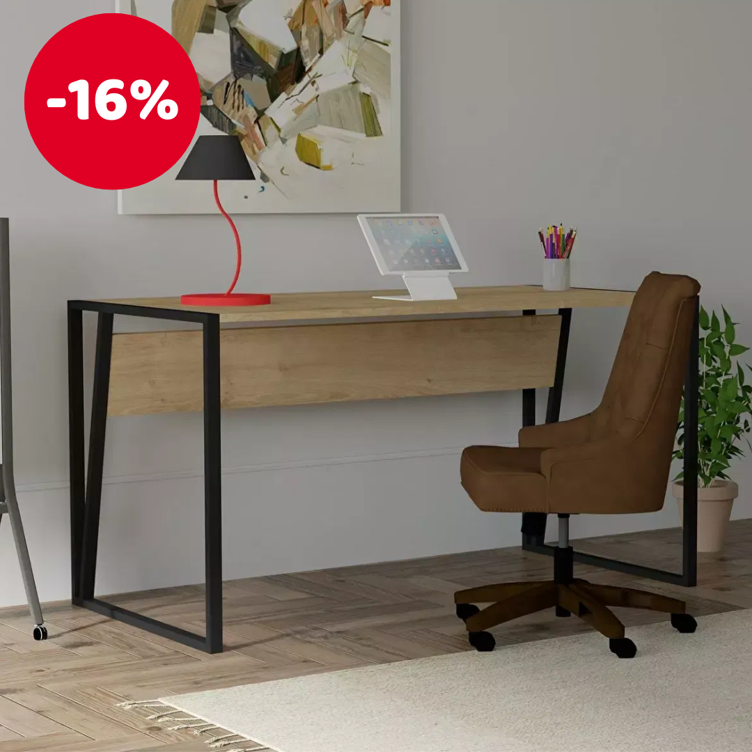 Íróasztal Lesake 2 (zafír tölgy + fekete)