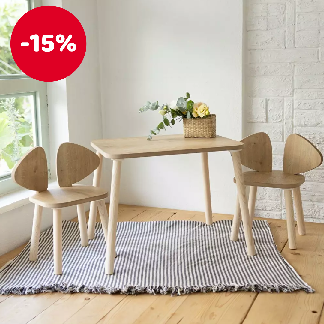 Gyerekbútor szett Micelli (2 gyerekre) (barna)