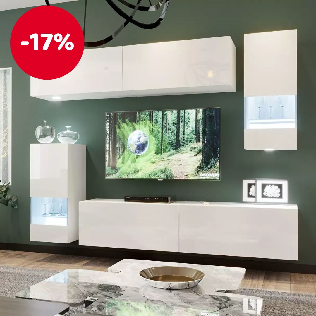 Nappali fal Berny 76 (fehér + fényes fehér)