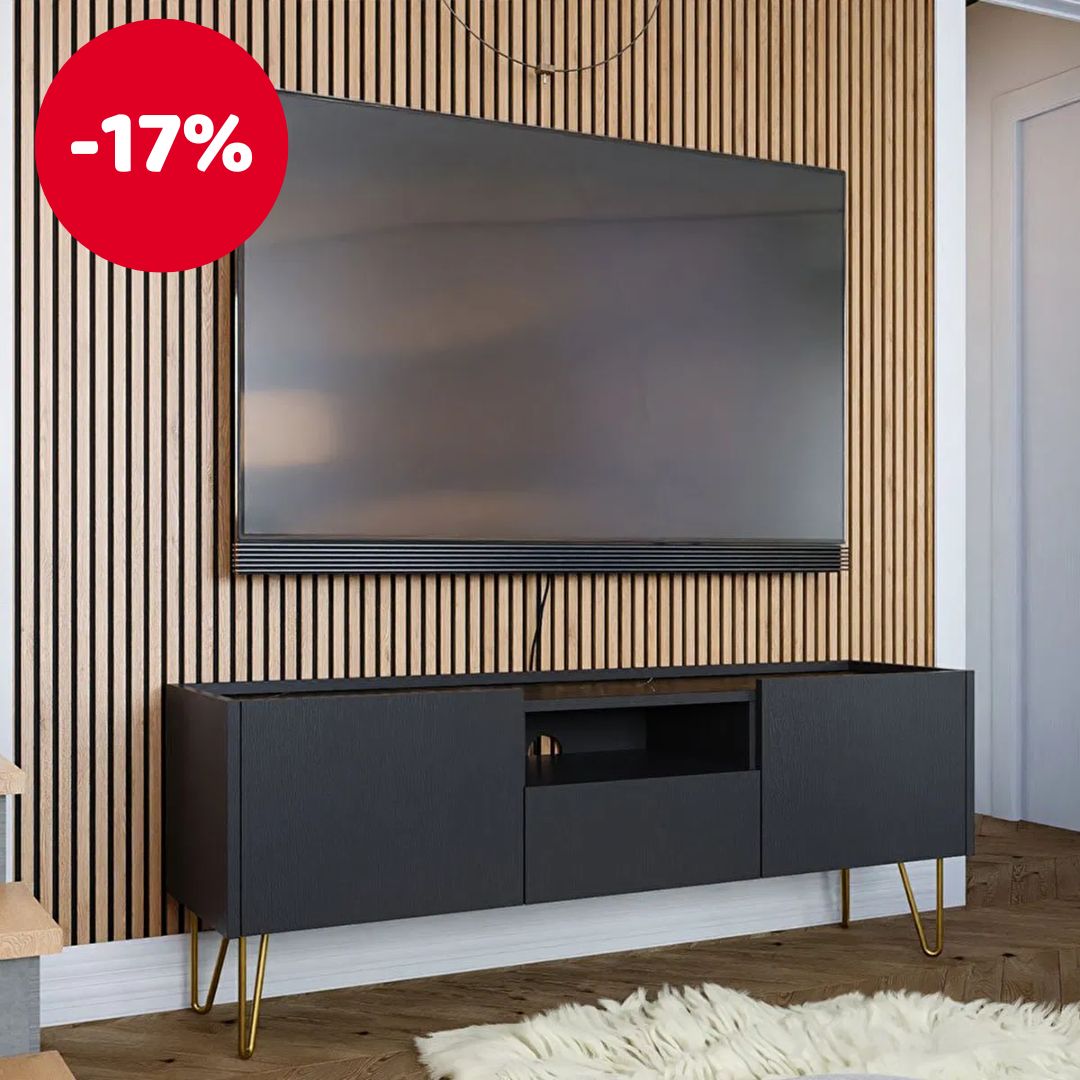 TV asztal Amaryllis (fekete grafit + fekete király márvány)