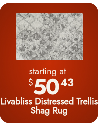 Livabliss Chace Distressed Trellis Shag Area Rug
