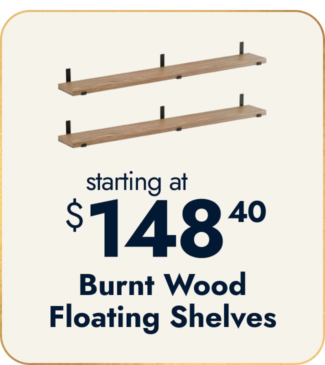 Burnt Wood 72 in Floating Shelves - Set of 2
