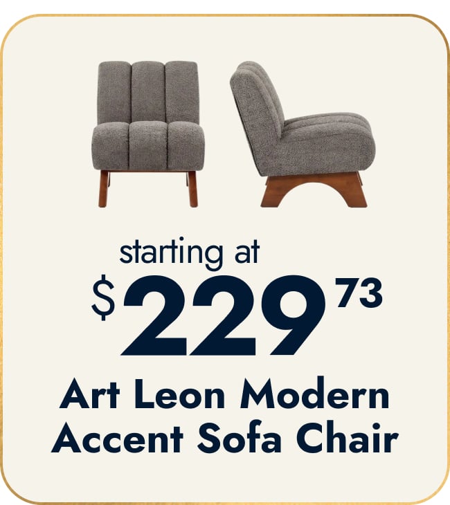 Art Leon Modern Wood and Fabric Accent Sofa Chair