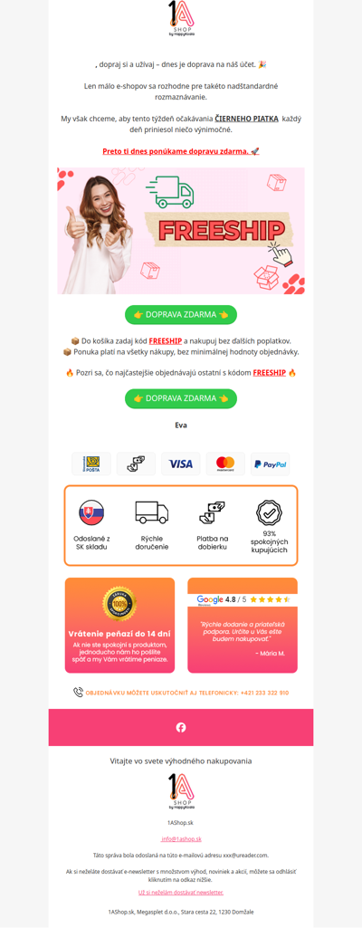 Pozývam ťa na dopravu zdarma 🚚