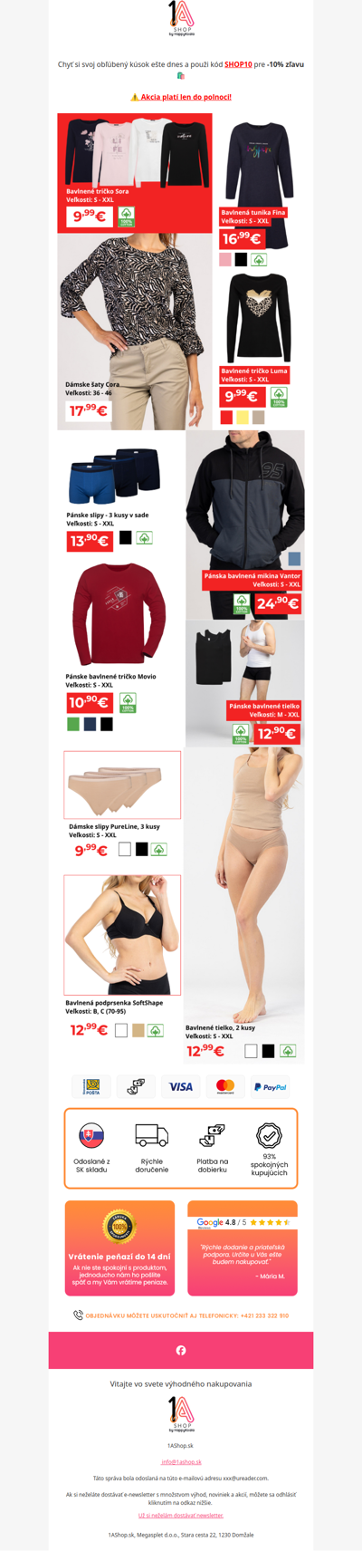 Posledná šanca na 100% bavlnené pohodlie! 👌