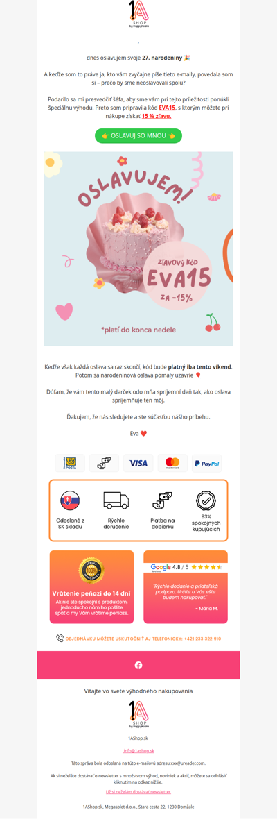 Dnes mám narodeniny 🎂