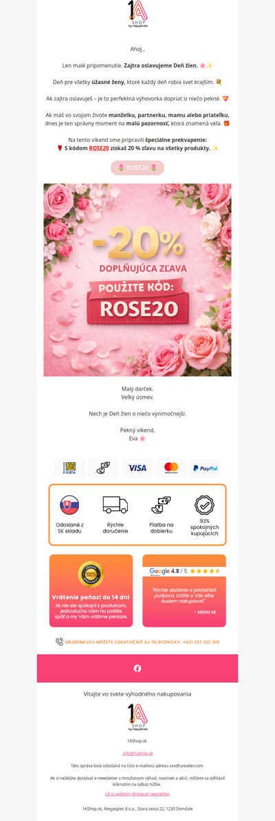 🌹 Zajtra je Deň žien