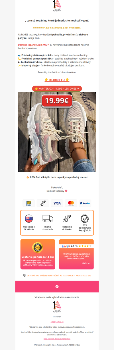 , topánky dnes len 19.99€