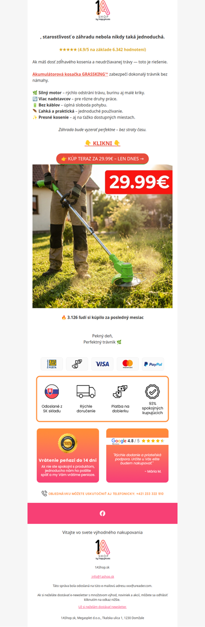 , upravená záhrada už od 29.99€