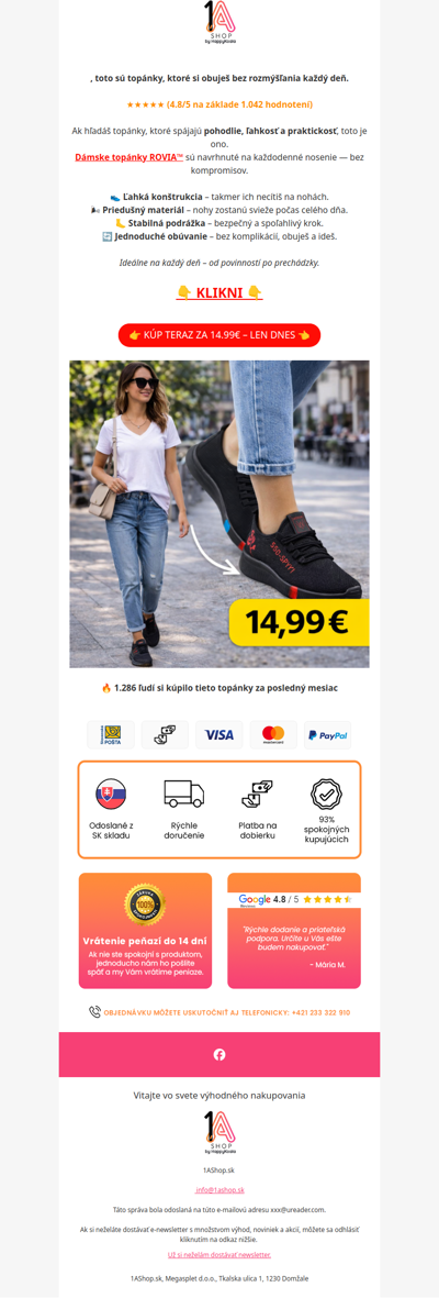 , topánky dnes len 14.99€