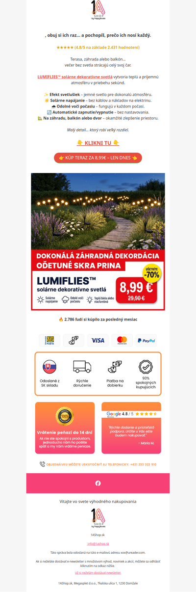 , svetlá len za 8,99€