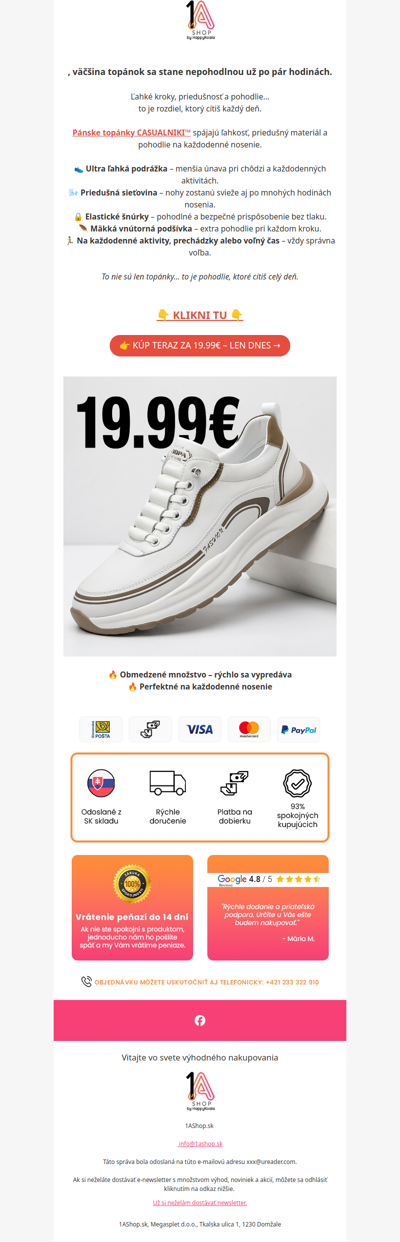 , pánske topánky len za 19.99€