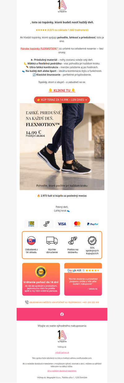 , pohodlné topánky len za 14.99€